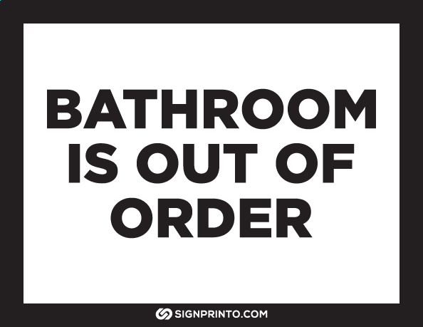 Bathroom Out of Order Sign A4 size Preview