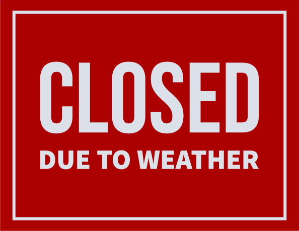 Closed Due to Weather Sign A4 size Preview
