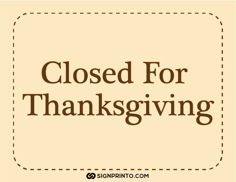 Closed For thanks giving Sign A4 size Preview