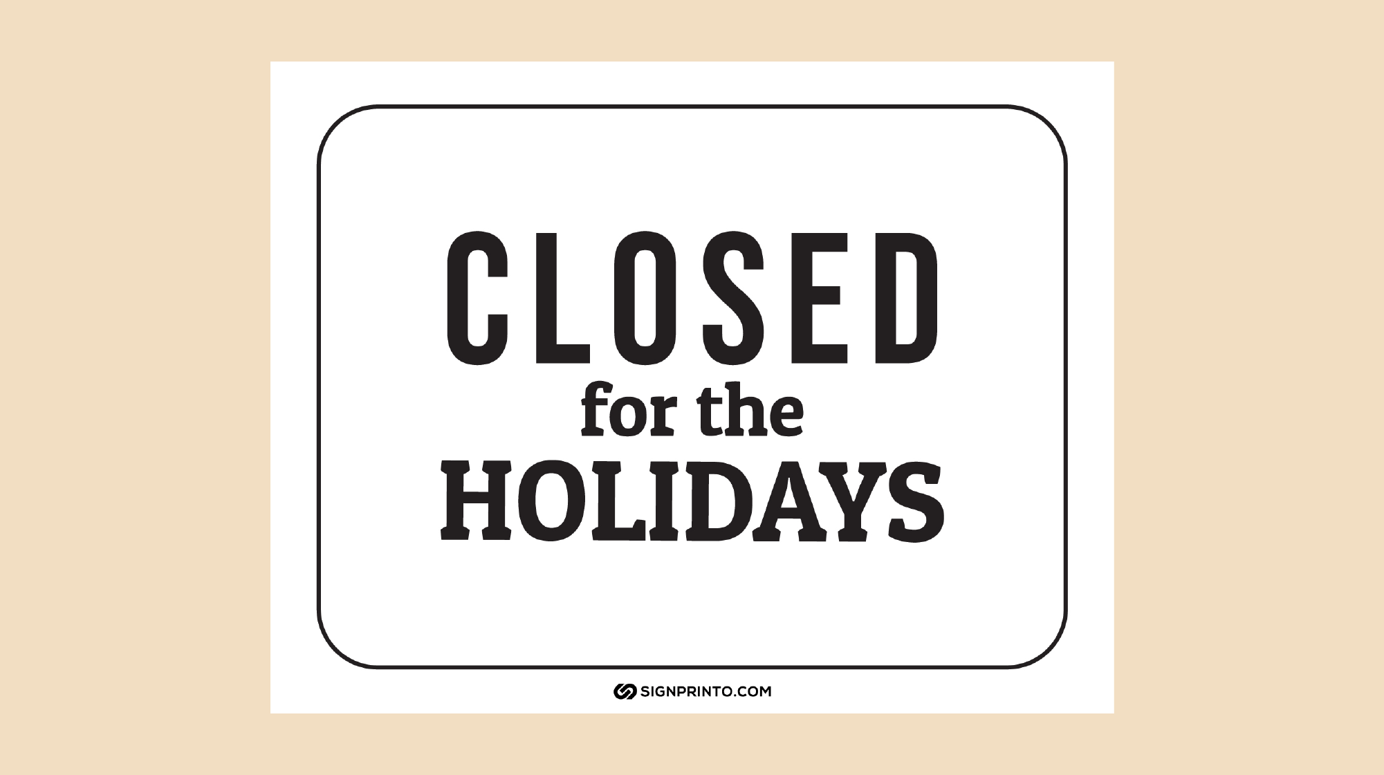 Closed For the Holiday Sign black