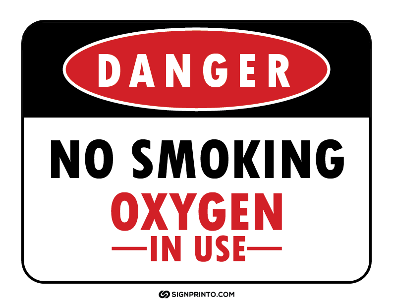 Oxygen In use Sign A4 size Preview