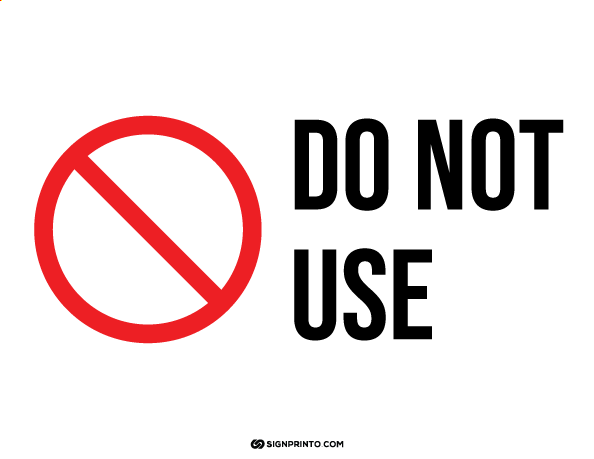 Do Not UseSign A4 size Preview