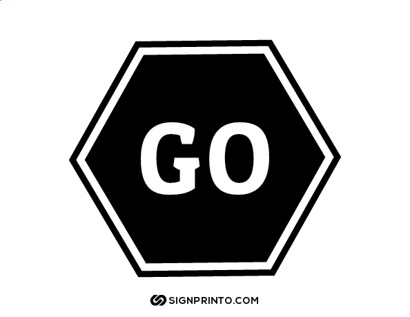 Go Sign Black color a4 Preview