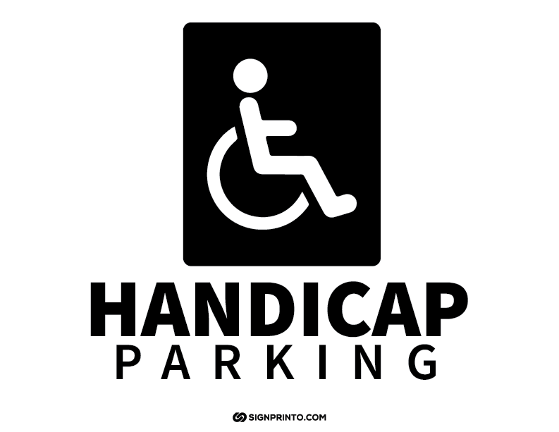 Handicap Parking Sign A4 size Preview
