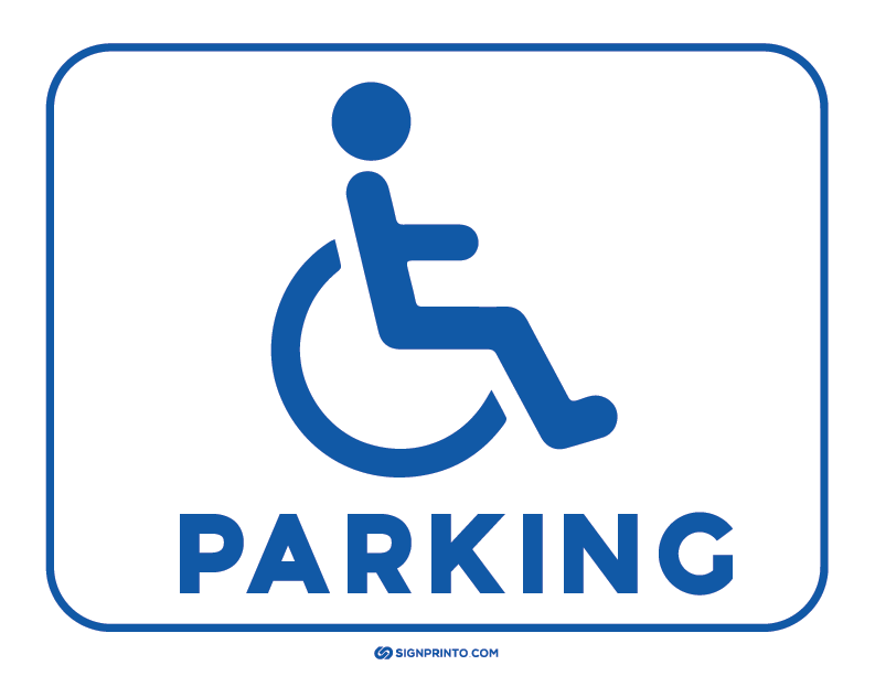 Handicap Parking Sign A4 size Preview