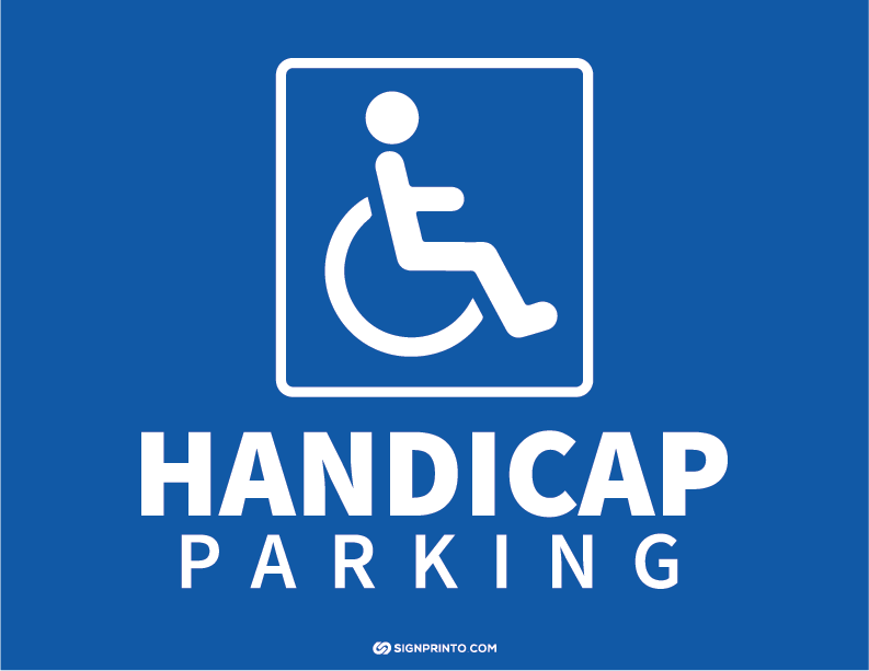 Handicap Parking Sign A4 size Preview