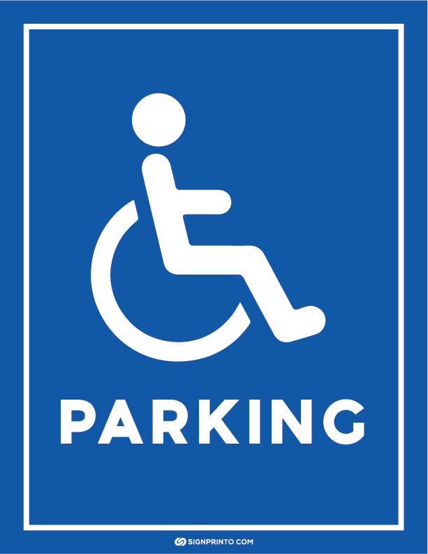 Handicap Parking Sign A4 size Preview