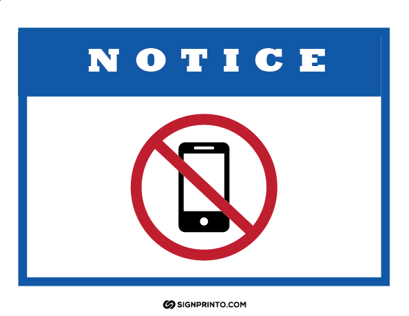 No cell phone sign A4 Size Design Preview
