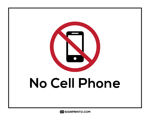 No cell phone sign A4 Size Design Preview