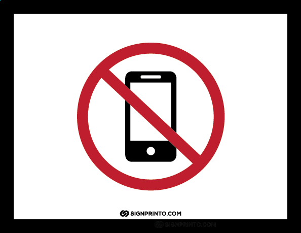 No cell phone sign blue and red color