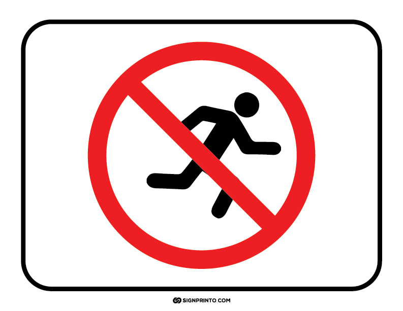 No Running Sign A4 Printable Preview