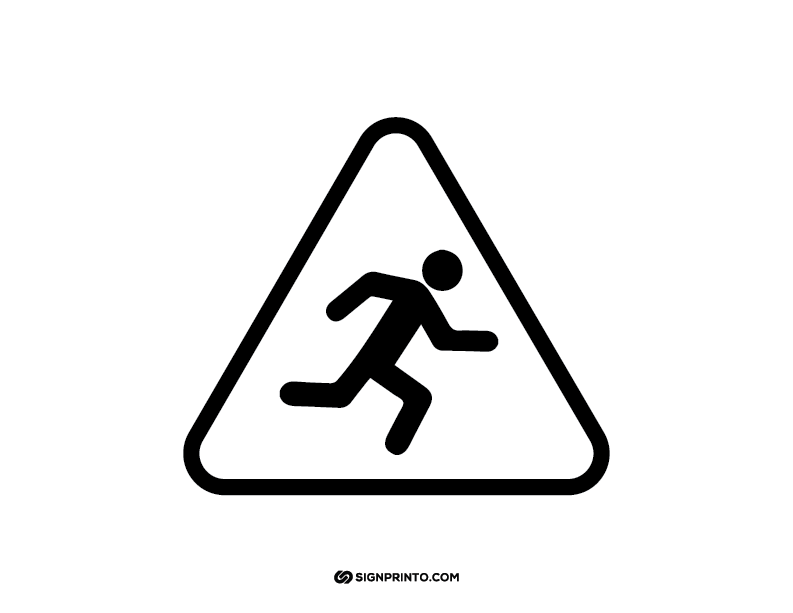 No Running Sign A4 Printable Preview