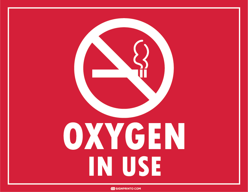 Oxygen In use Sign A4 size Preview
