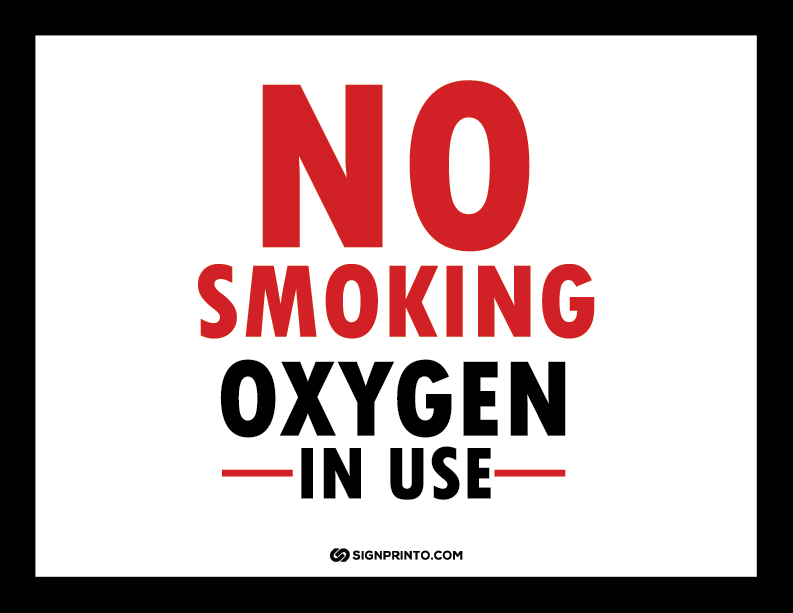Oxygen In use Sign A4 size Preview
