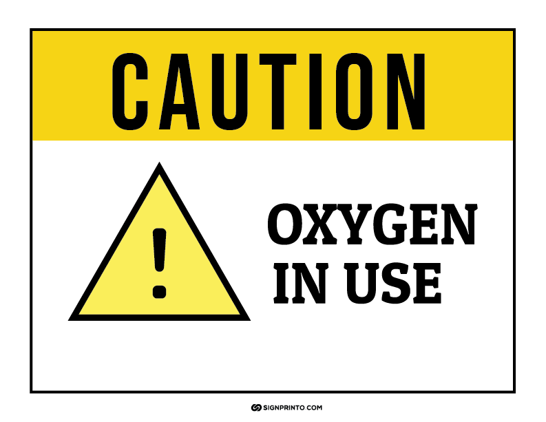 Oxygen In use Sign A4 size Preview