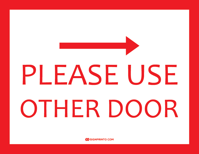 Please Use Other Door Sign A4 size Preview