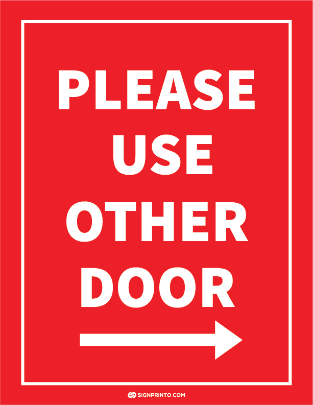 Please Use Other Door Sign A4 size Preview