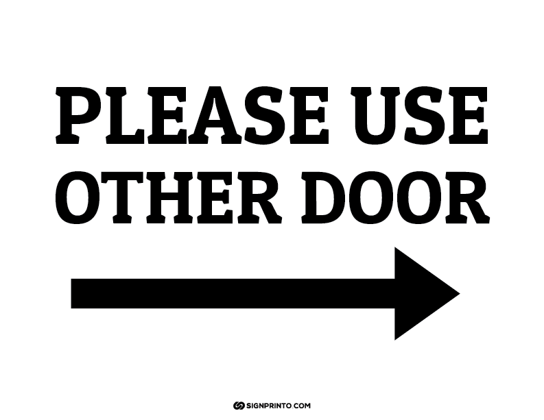 Please Use Other Door Sign A4 size Preview