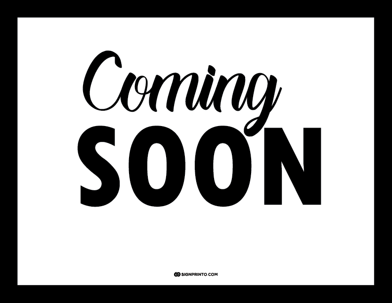 Coming Soon Sign A4 size Preview