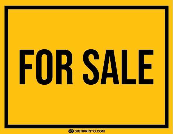 For Sale Sign A4 size Preview