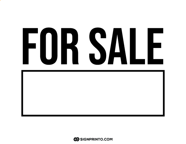 For Sale Sign A4 size Preview