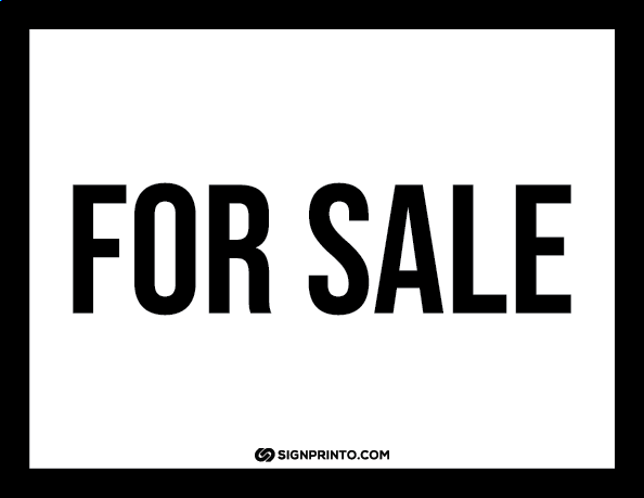 For Sale Sign black