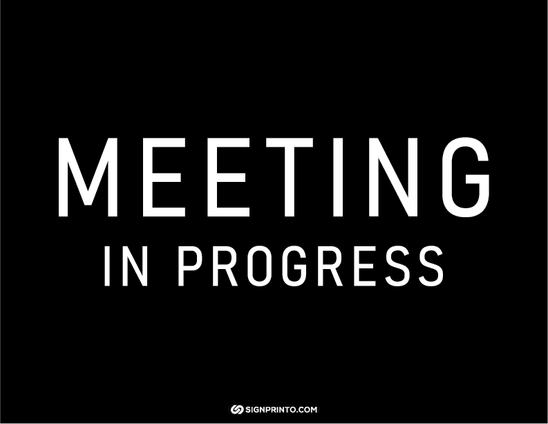 In a Meeting Sign A4 size Preview