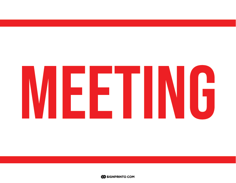 In a Meeting Sign A4 size Preview