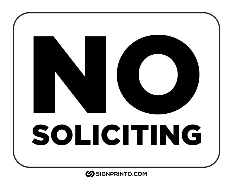 No Soliciting Sign A4 size Preview