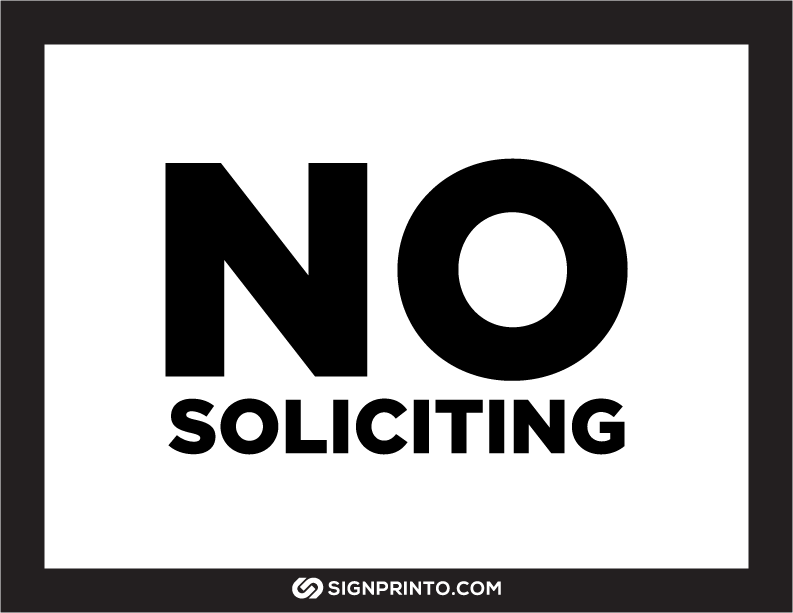 No Soliciting Sign A4 size Preview