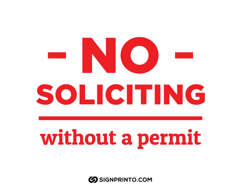 No Soliciting Sign A4 size Preview