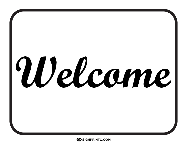 Welcome Sign A4 size Preview