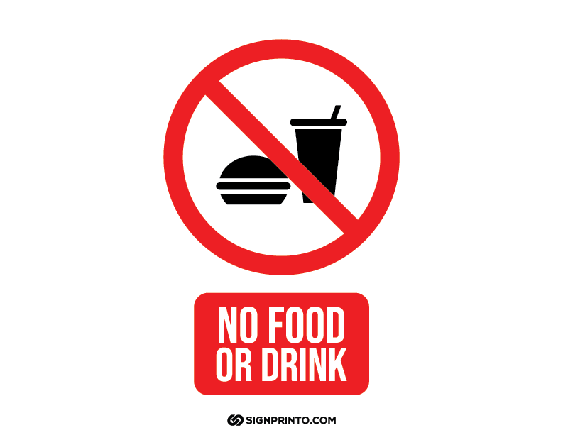 No Food Sign A4 Printable Preview