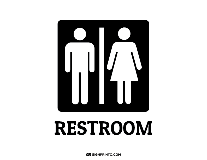 Restroom Sign A4 size Preview