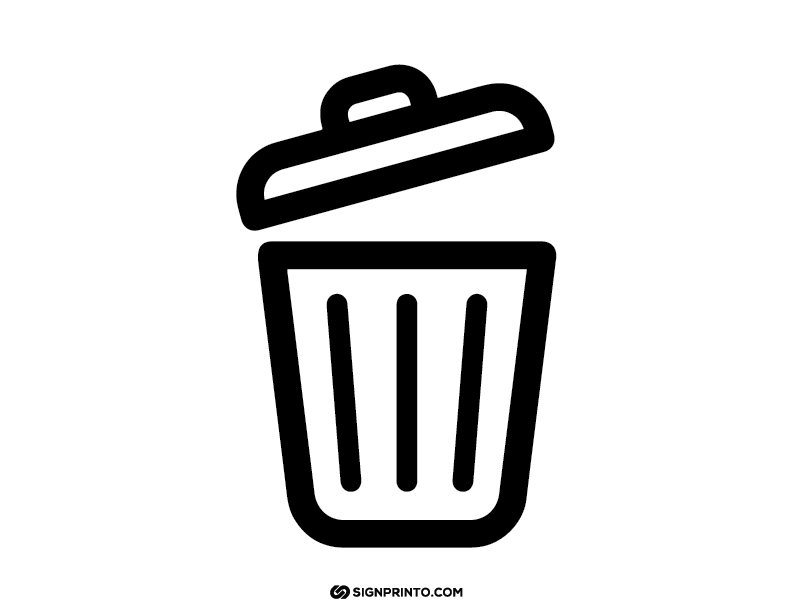 Printable Trash Sign Icon