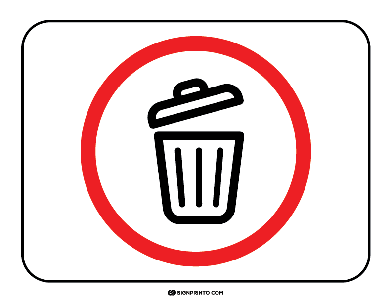 Trash Sign A4 size Preview
