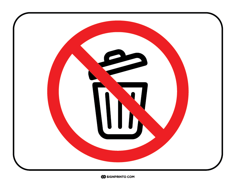 Printable Trash Sign