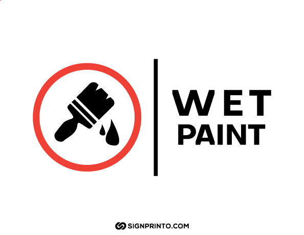 wet paint sign printable black no border 