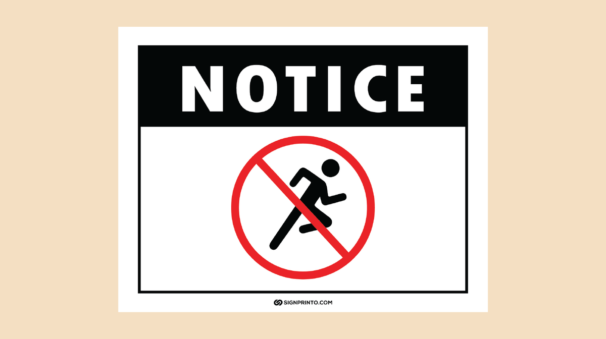 No Running Sign