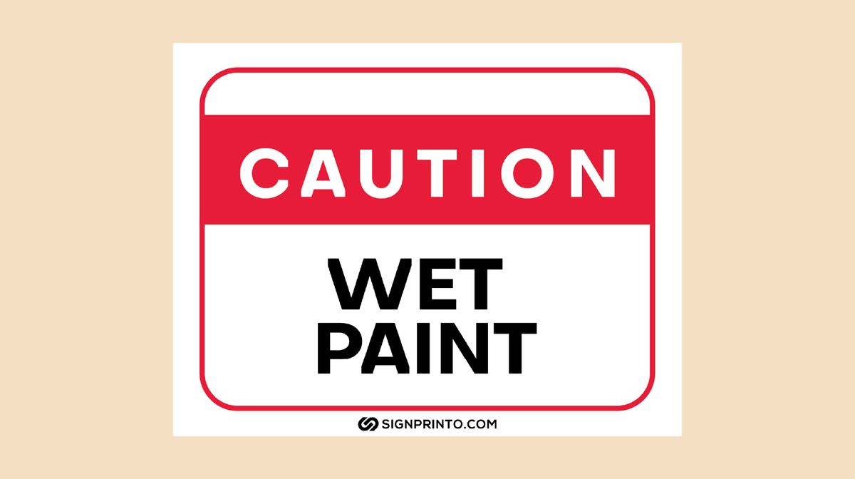 caution wet paint sign printable black and red