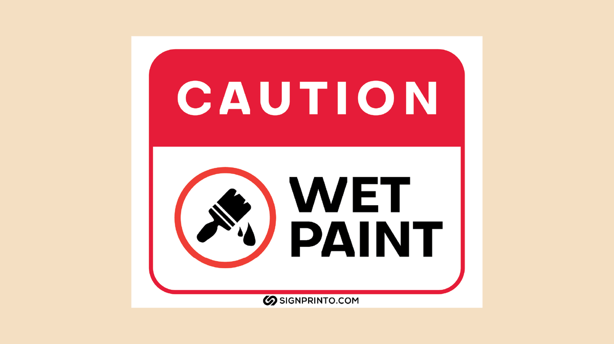 Printable Caution Wet paint sign 