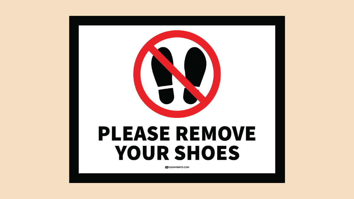 Please Remove Your Shoes Sign
