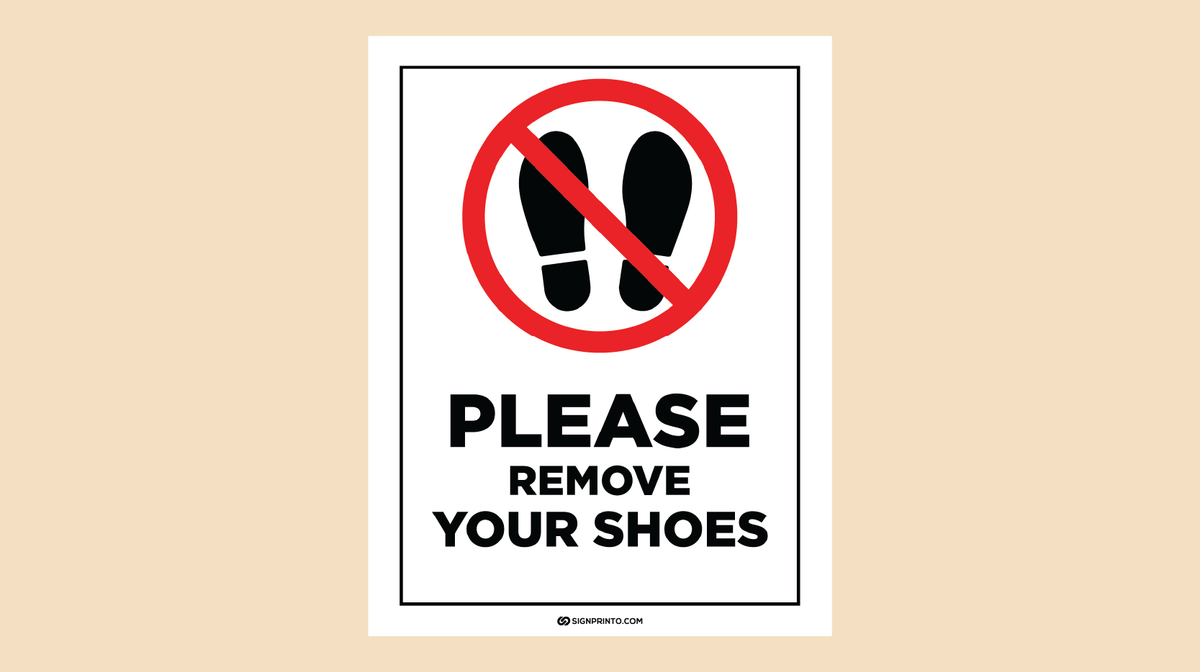 Please Remove Your Shoes Sign