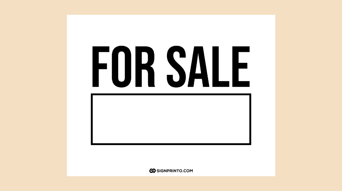 For Sale Sign black