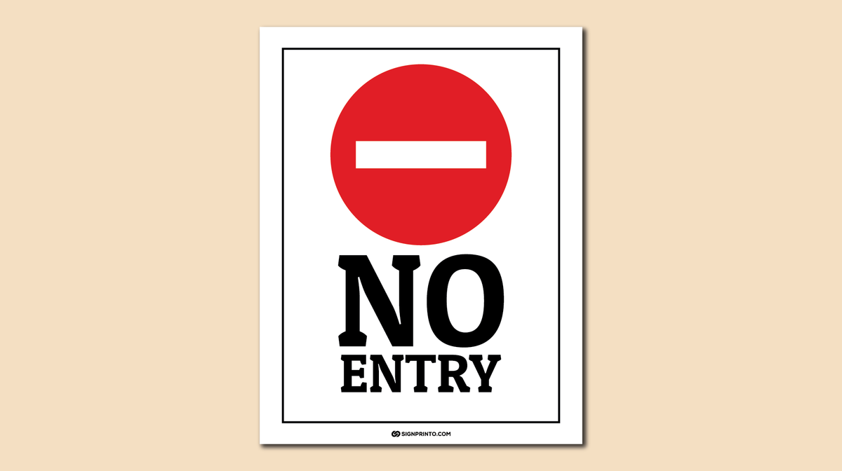 printable No Entry Sign