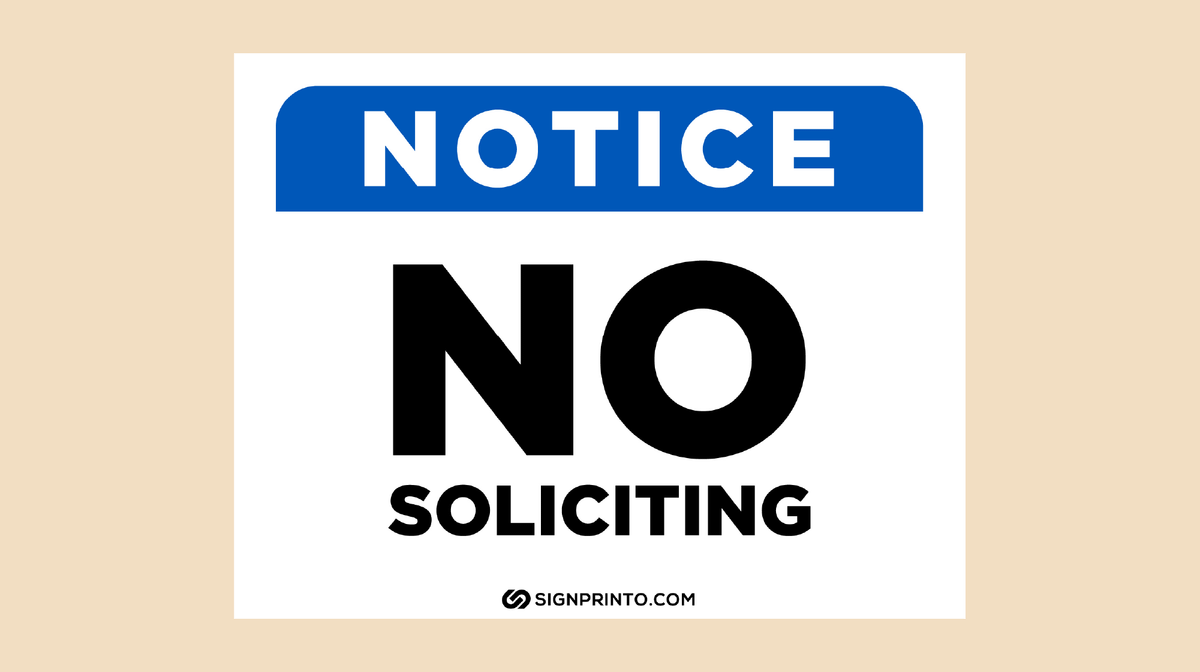 No Soliciting Sign