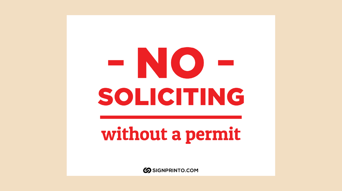 No Soliciting Sign