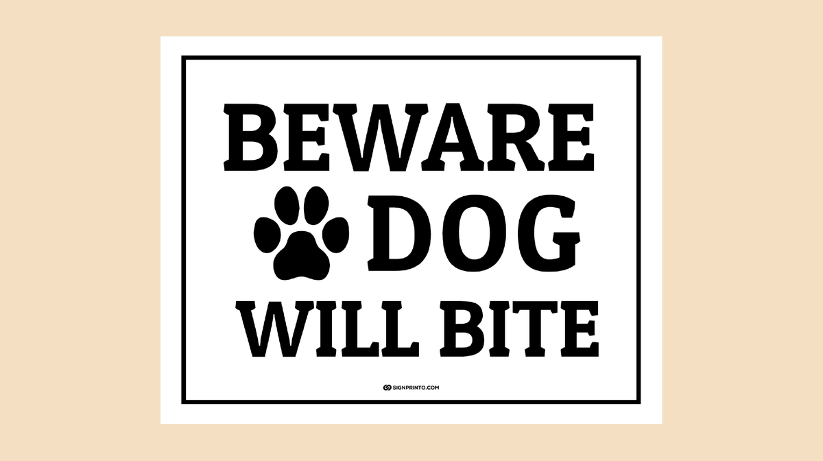 Beware Of Dog Sign