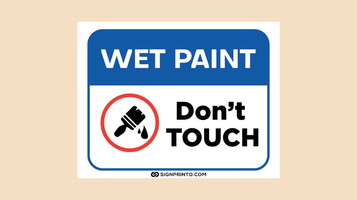 wet paint sign Dont Touch printable
