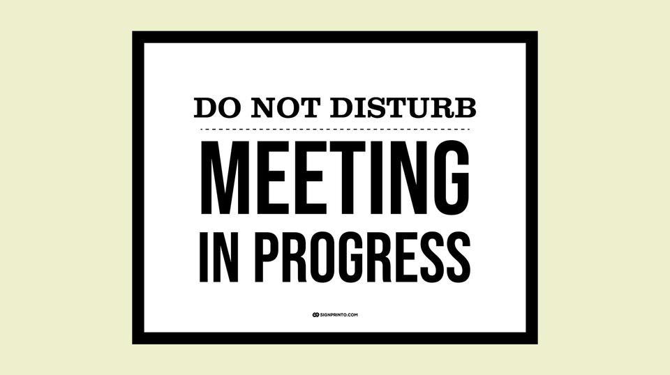 Download In A Meeting Sign[Printable PDF]